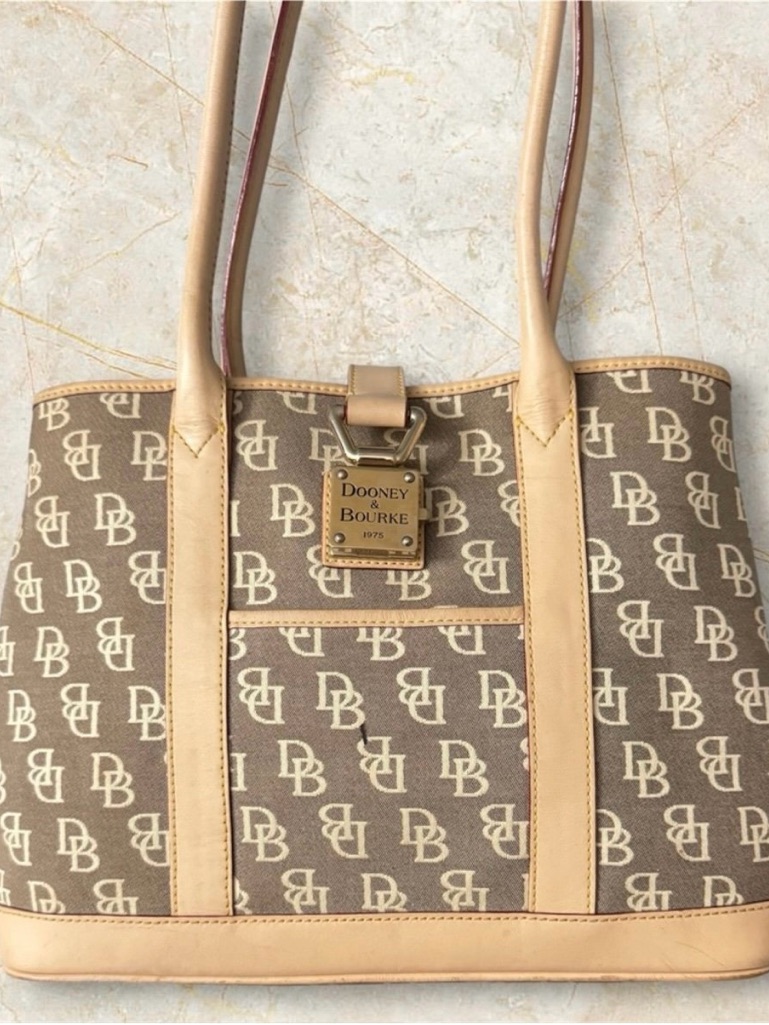 Dooney & Bourke Brown Logo Tote Bag